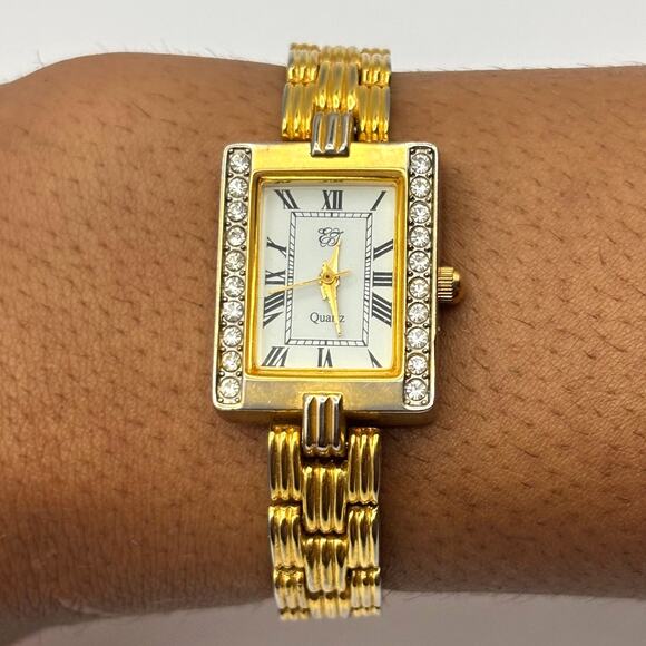 Stunning Gold & Crystal Quartz Watch - Picture 1 of 4